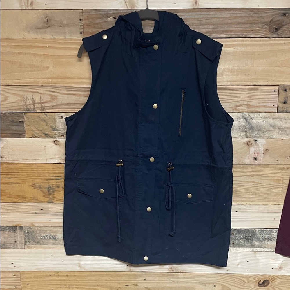 Zenana Outfitters size XL Navy Lightweight Utility Vest with Lots Of Pockets